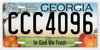 GA license plate CCC4096