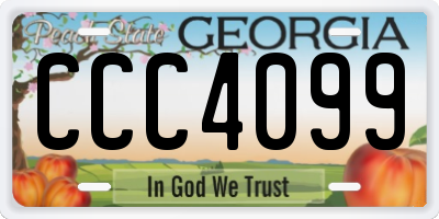 GA license plate CCC4099