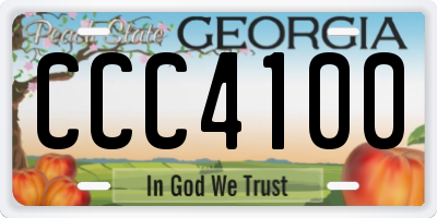 GA license plate CCC4100