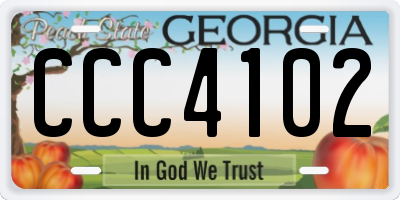GA license plate CCC4102