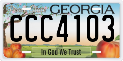 GA license plate CCC4103
