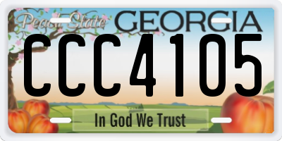 GA license plate CCC4105