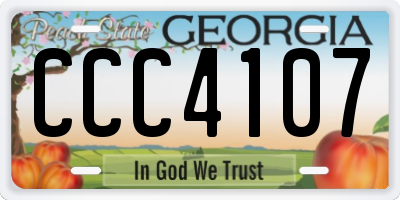 GA license plate CCC4107