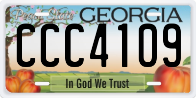 GA license plate CCC4109