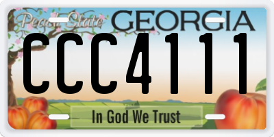 GA license plate CCC4111