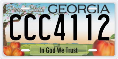 GA license plate CCC4112