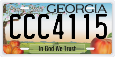 GA license plate CCC4115