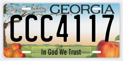 GA license plate CCC4117