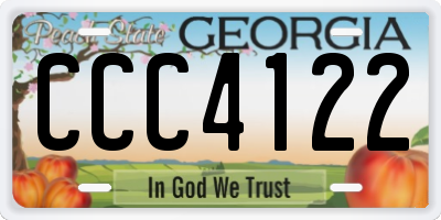 GA license plate CCC4122