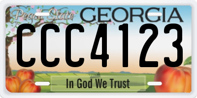 GA license plate CCC4123