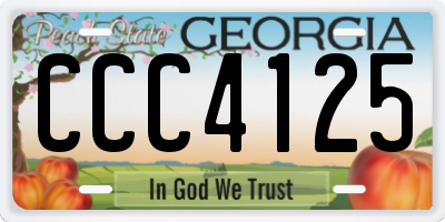 GA license plate CCC4125
