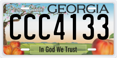 GA license plate CCC4133