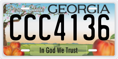 GA license plate CCC4136