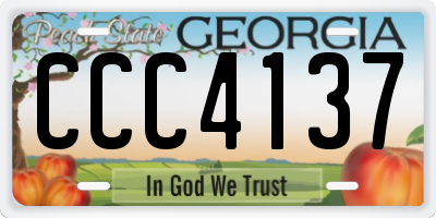 GA license plate CCC4137