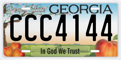 GA license plate CCC4144