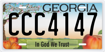 GA license plate CCC4147