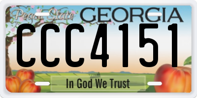 GA license plate CCC4151