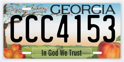 GA license plate CCC4153