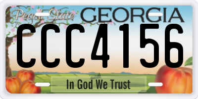 GA license plate CCC4156