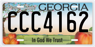 GA license plate CCC4162