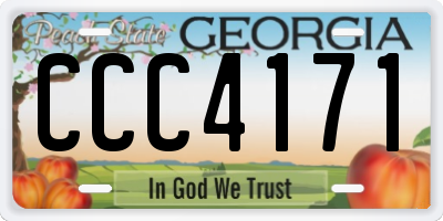 GA license plate CCC4171