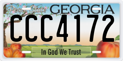 GA license plate CCC4172