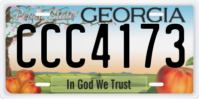 GA license plate CCC4173