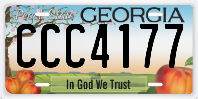 GA license plate CCC4177