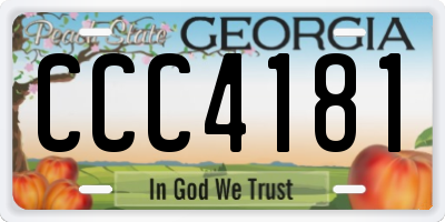 GA license plate CCC4181