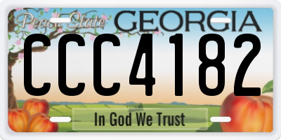 GA license plate CCC4182