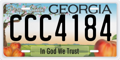 GA license plate CCC4184