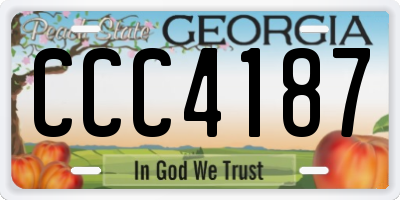 GA license plate CCC4187