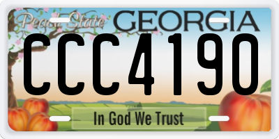 GA license plate CCC4190