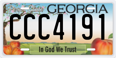 GA license plate CCC4191