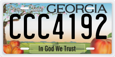 GA license plate CCC4192