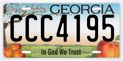 GA license plate CCC4195