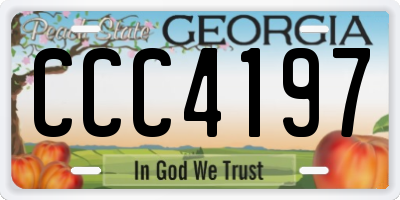 GA license plate CCC4197