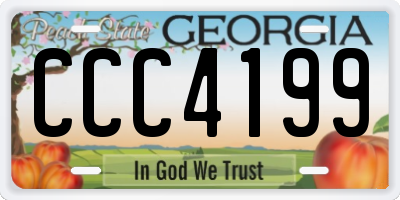 GA license plate CCC4199