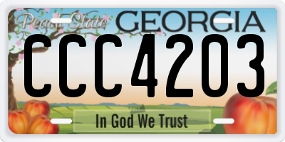 GA license plate CCC4203