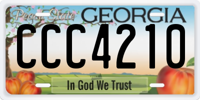 GA license plate CCC4210