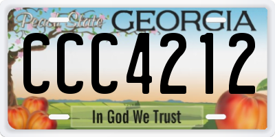 GA license plate CCC4212