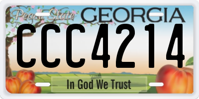 GA license plate CCC4214