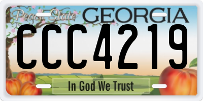 GA license plate CCC4219