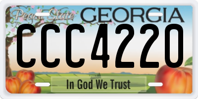 GA license plate CCC4220