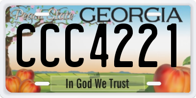 GA license plate CCC4221