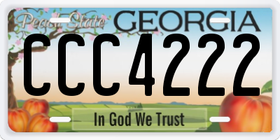 GA license plate CCC4222