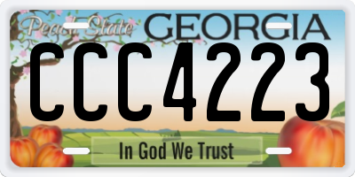 GA license plate CCC4223
