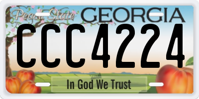 GA license plate CCC4224