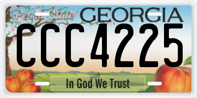 GA license plate CCC4225