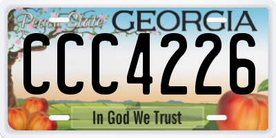GA license plate CCC4226